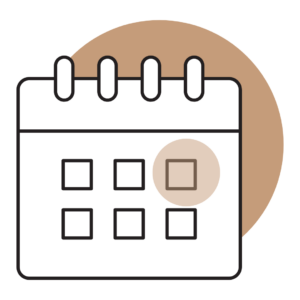 Calendar icon with highlighted date, representing headache clinic scheduling and same-day appointments.