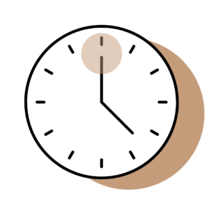 Clock icon indicating time, representing extended appointment lengths for headache care.