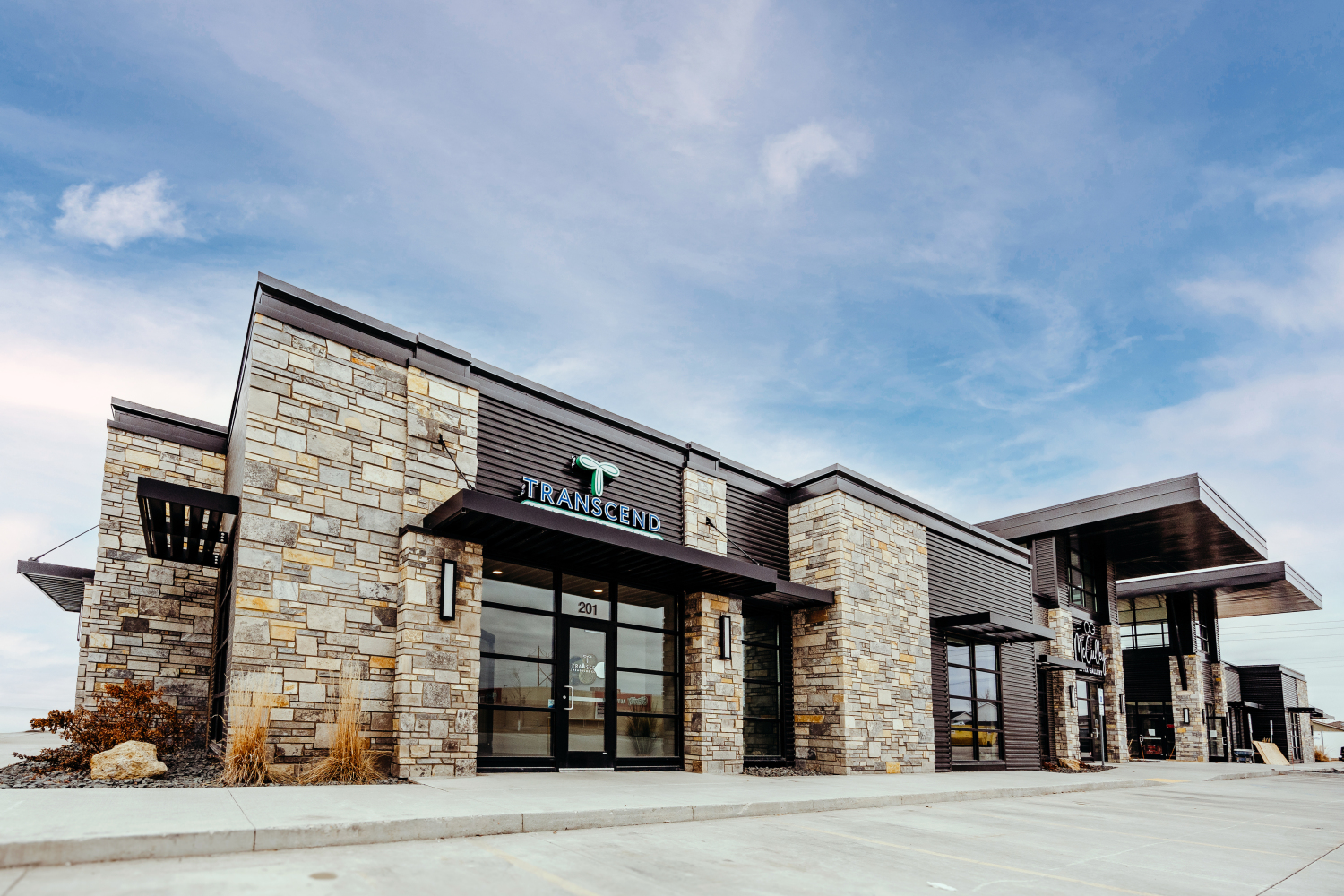 Exterior of Transcend Headache Clinic in West Fargo, North Dakota.