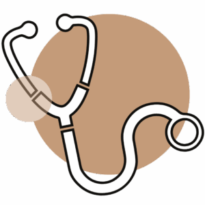 Stethoscope icon representing headaches caused by underlying medical conditions at Transcend Headache Clinic.
