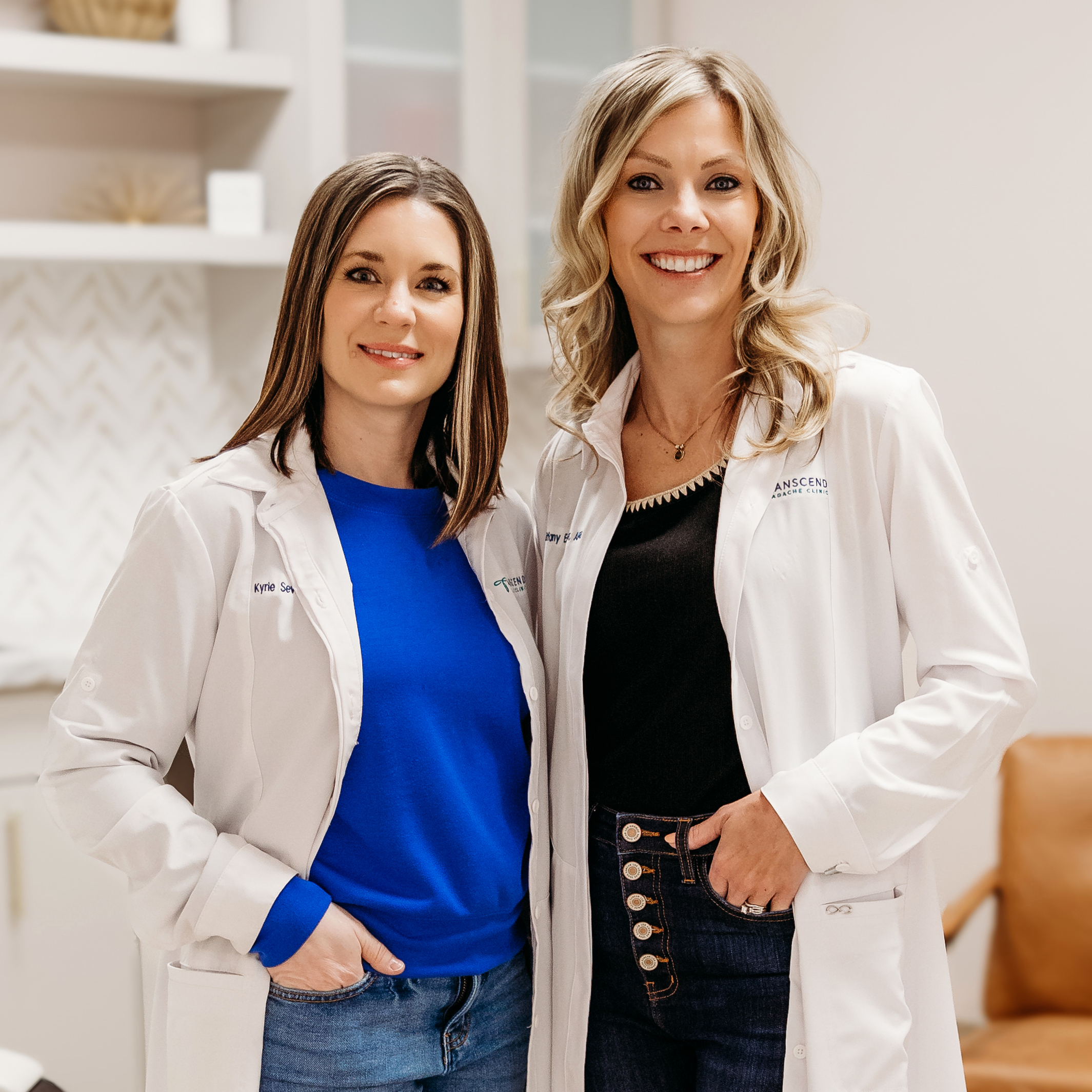 Headache clinic providers Kyrie Severson, APRN, AQH, and Tiffany Eslinger, APRN at Transcend Headache Clinic in West Fargo, ND.
