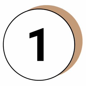 Number 1 icon representing Step 1: Comprehensive Evaluation in the post-concussion care process at Transcend Headache Clinic in West Fargo, ND.